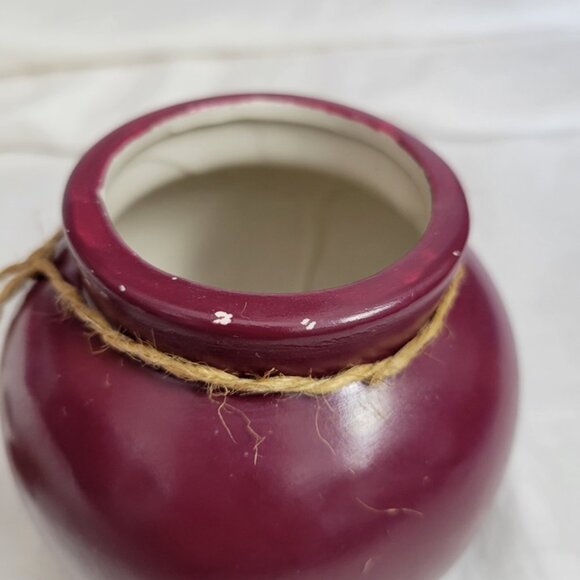 Girl's Night Out Fund Jar savings bank w/cork lid Plum w/hearts ceramic GUC - Picture 6 of 8